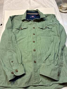 Lot of 2 Beau Brummel Green Long Sleeve Button Down Shirt
